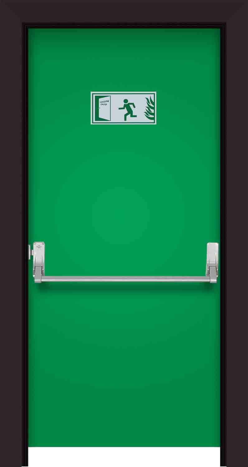 Yeşil Renkli Panik Barlı Kapı